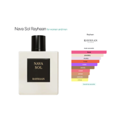 Nava Sol by Rayhaan is a Floral Woody Musk fragrance for women and men. This is a new fragrance. Nava Sol was launched in 2026. Top notes are Sapodilla and Ambrette; middle notes are Magnolia, Violet and Sandalwood; base notes are Musk, Ambergris and Cedar.